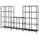 Scaffale in VITTSJÖ nero con ripiani in vetro, design moderno e minimalista.