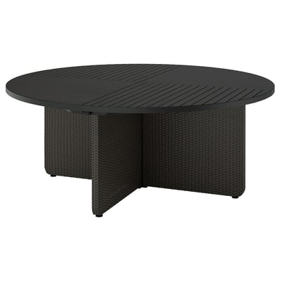 VITTSKÄR Tavolo, plastica effetto rattan da esterno/grigio scuro, 187 cm
