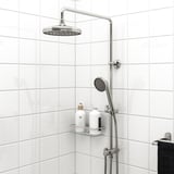 Kit doccia VOXNAN: grande soffione a pioggia rotondo, spruzzatore portatile, tre bottiglie, asciugamano nero.