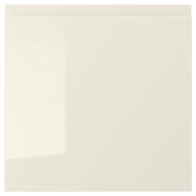 VOXTORP frontale cassetto lucido beige, elegante, rettangolare con maniglie integrate, superficie di facile pulizia.