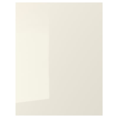 VOXTORP anta dell'armadio beige lucido. Moderno, quadrato, con manico elegante. Facile da pulire.