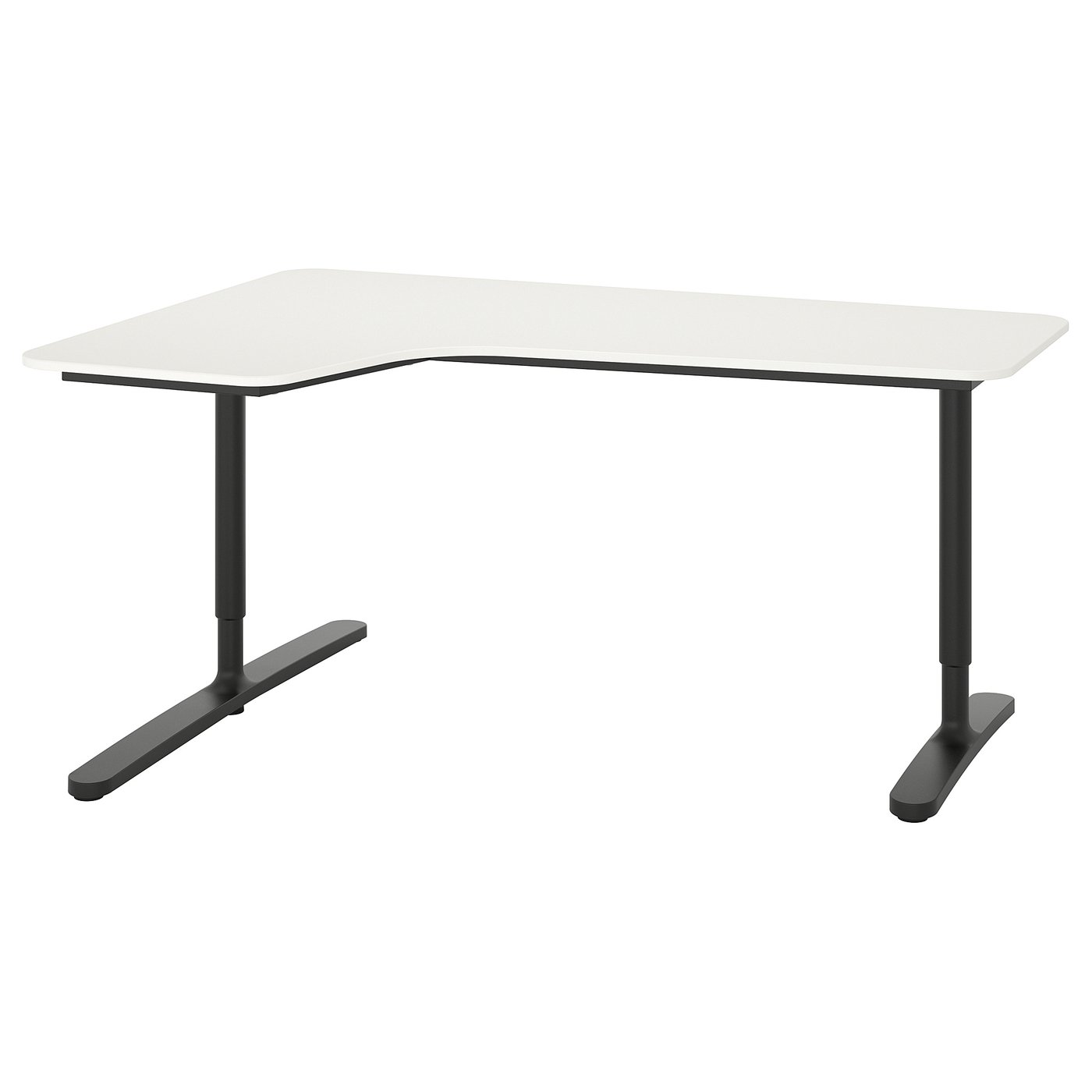 BEKANT مكتب زاوية يسار أبيض, أسود IKEA