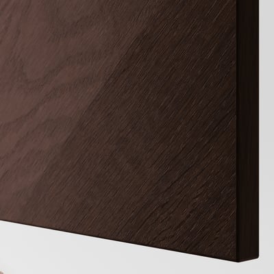 BESTÅ وحدة أرفف مع أبواب, أسود-بني Hedeviken/بني غامق قشرة سنديان مصبوغ, 120x42x38 سم