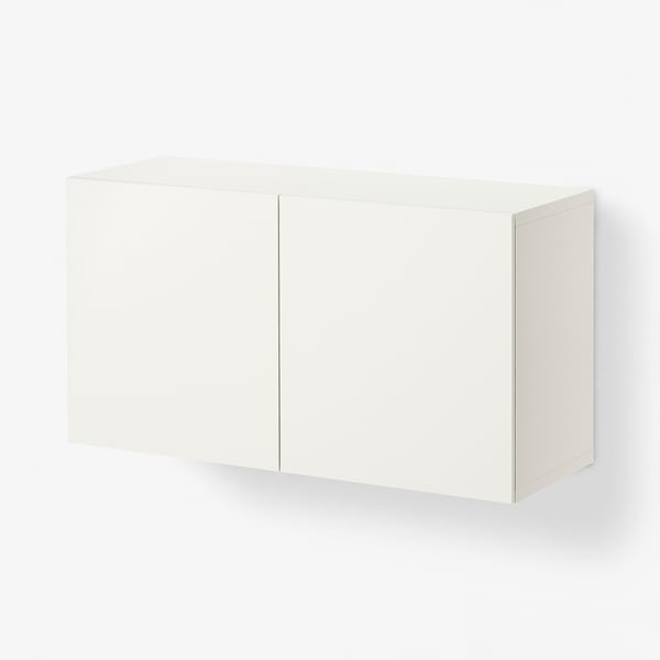 BESTÅ تشكيلة خزانة حائطية, أبيض/Lappviken أبيض, 120x42x64 سم