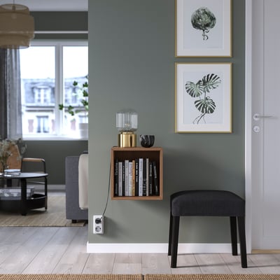 EKET وحدة رف حائطية, بني شكل خشب الجوز, ‎35x35x35 سم‏