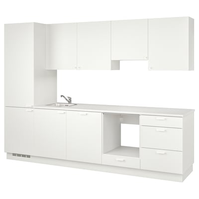 ENHET مطبخ, أبيض, 301.5x63.5x222.5 سم