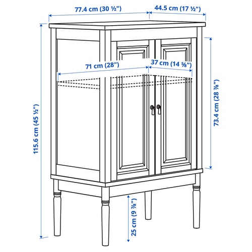 FÄRJKARL خزانة, أبيض-عاجي, 77x45x116 سم