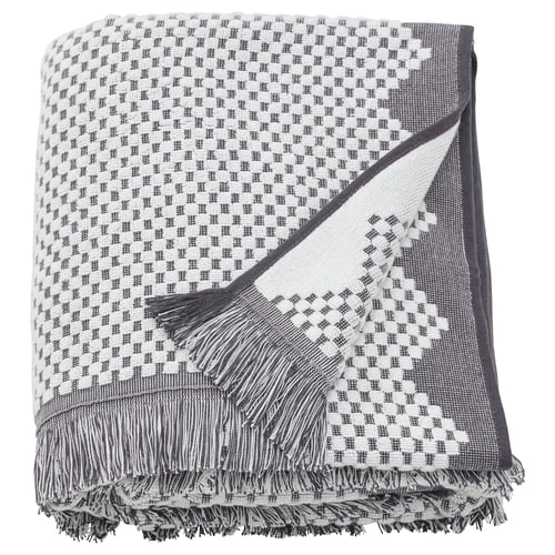 FJÄLLSTARR منشفة حمّام, أبيض/رمادي, 100x150 سم
