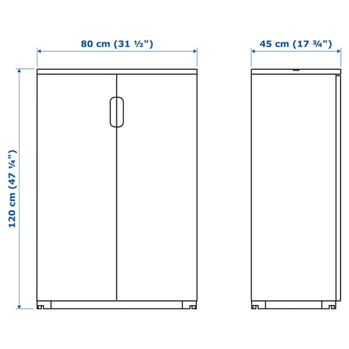 GALANT خزانة مع أبواب, أبيض, 80x120 سم