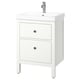 HEMNES / ORRSJÖN خزانة حوض بأدراج/حوض/خلاط, أبيض, ‎62x49x89 سم‏