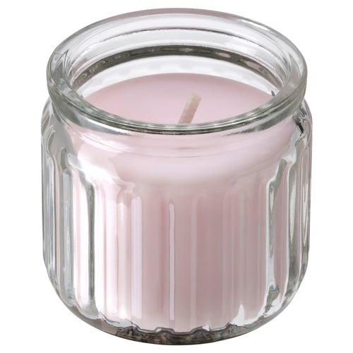 HÖKGÖK شمعة معطرة في كأس, ازهار وردية وردي فاتح, 12 س