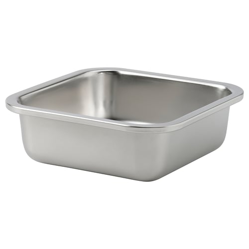 IKEA 365+ حافظة طعام, مربّع/ستينلس ستيل, 600 مل