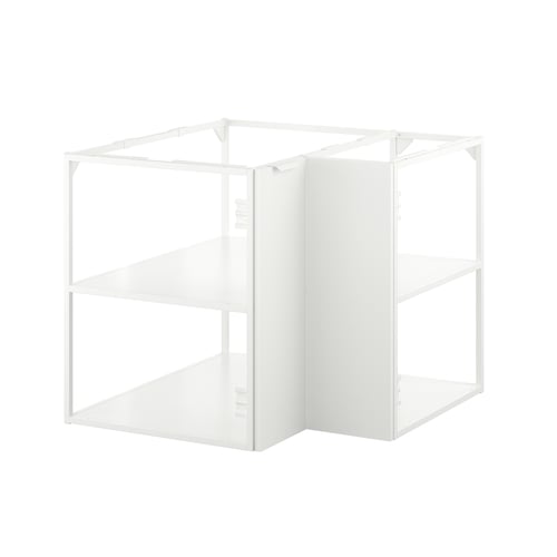 JÄRNBODA خزانة قاعدة زاوية, مع رف وباب أبيض, 88x88x75 سم