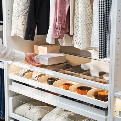 KOMPLEMENT رف زجاجي, أبيض, ‎100x58 سم‏