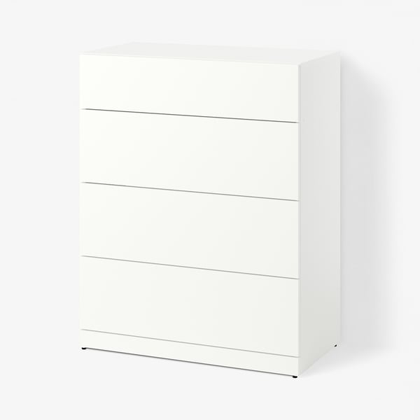 LASTARE خزانة بـ 4 أدراج, أبيض, 80x42x100 سم