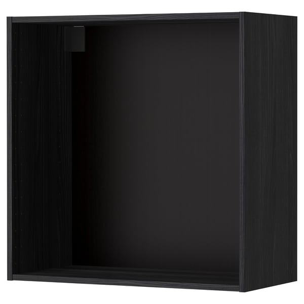 METOD اطار خزانة حائط, مظهر الخشب أسود, 80x37x80 سم