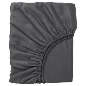 NATTJASMIN شرشف بمطاط, رمادي غامق, ‎160x200 سم‏