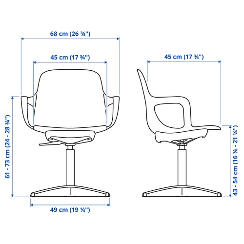 ODGER كرسي دوّار, فحمي