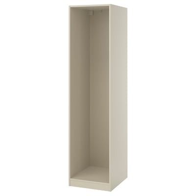PAX هيكل دولاب ملابس, رمادي-بيج, 50x58x201 سم