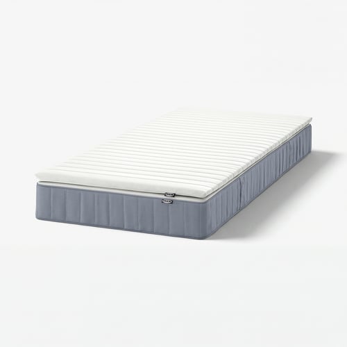 VESTERÖY مرتبة و لبادة مرتبة, متين. أزرق فاتح/Näsfjället أبيض, 90x200 سم