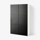 BESTÅ Storage combination with doors, white/Laxviken black, 120x42x193 cm
