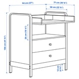 ÄLSKVÄRD Changing table/chest of drawers, birch/white