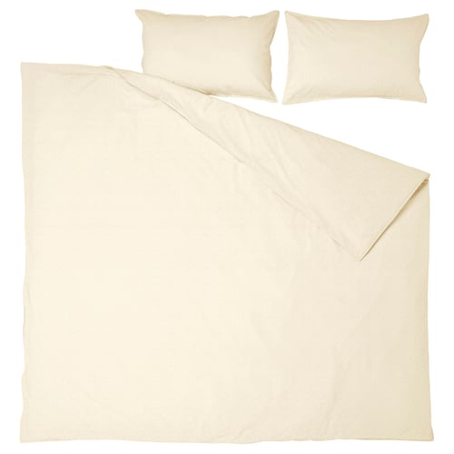 Minimalist beige cotton bedding