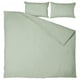 Light green ÄNGSLILJA bedding set, includes duvet cover & 2 pillowcases, simple, soft washed cotton.