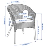 AGEN Armchair with cushion, rattan/Norna natural