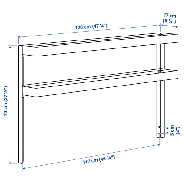 BÅTSKÄR Add-on unit with shelves, outdoor/dark grey, 120x70 cm