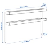 BÅTSKÄR Add-on unit with shelves, outdoor/dark grey, 120x70 cm