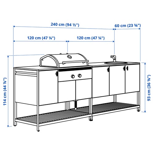 Illustration with measurements for the product: BÅTSKÄR.