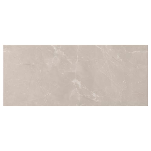 Beige BERGSVIKEN marble-effect front panel with smooth surface.