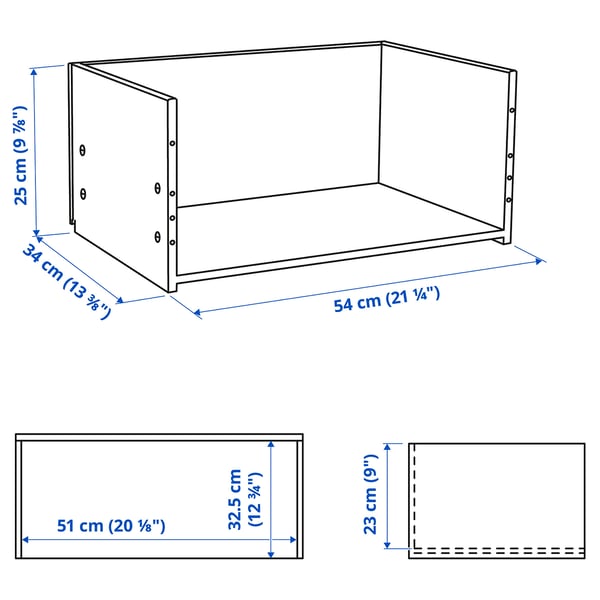 BESTÅ Drawer frame, white stained oak effect, 60x25x40 cm
