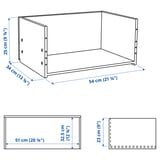 BESTÅ Drawer frame, white stained oak effect, 60x25x40 cm
