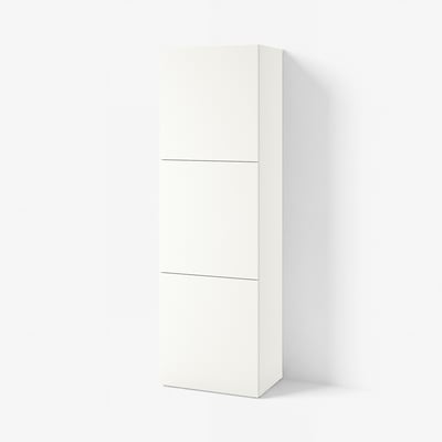 BESTÅ Shelf unit with doors, white Lappviken/white, 60x42x193 cm