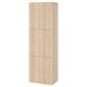 BESTÅ Shelf unit with doors, white stained oak effect/Lappviken white stained oak effect, 60x42x193 cm