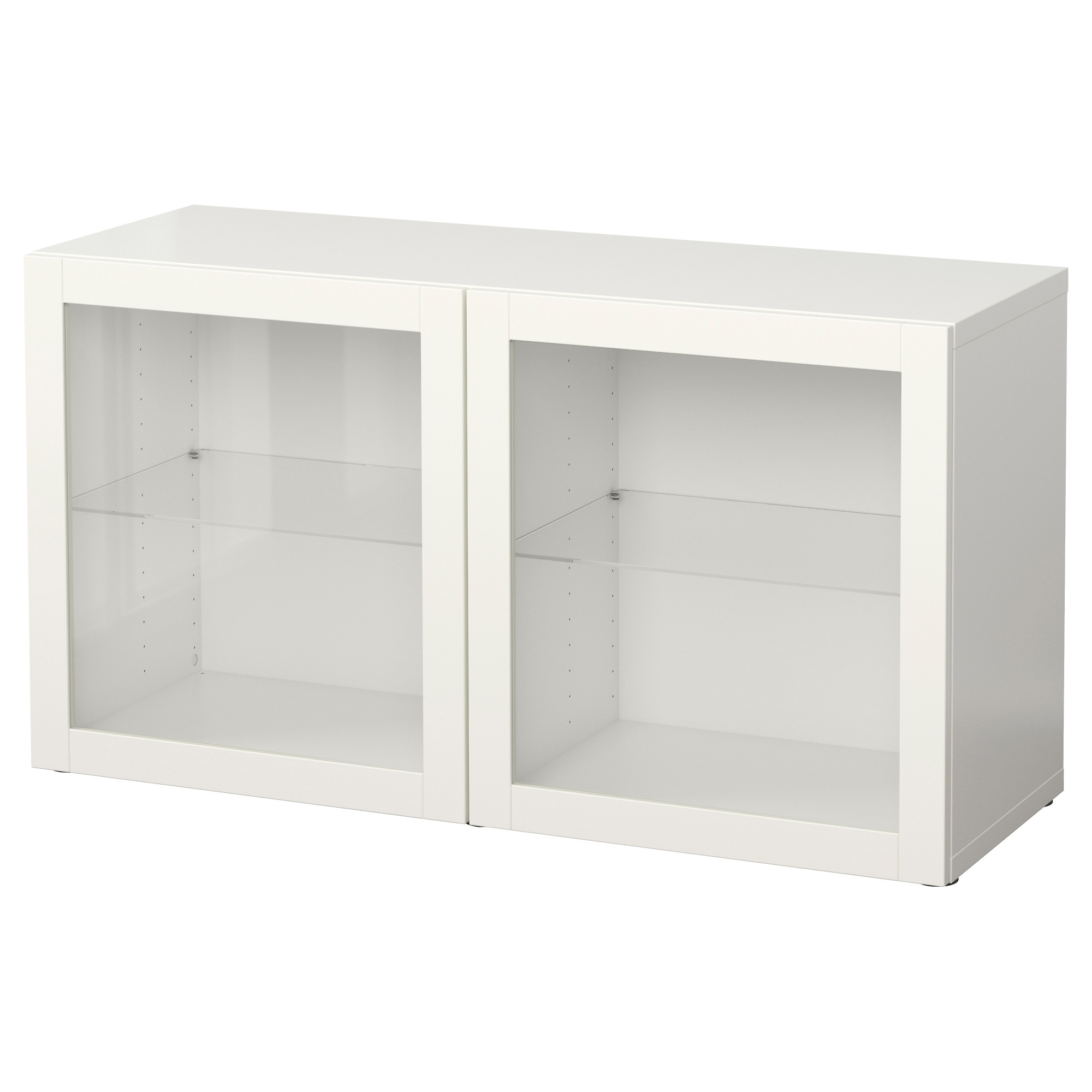 BESTÅ Shelf unit with glass doors white/Sindvik white clear glass IKEA