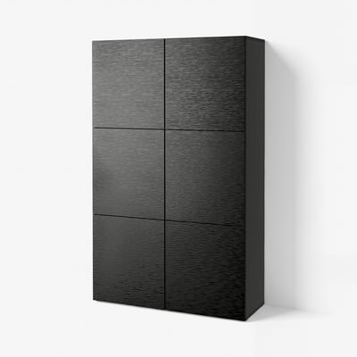 BESTÅ Storage combination with doors, black-brown/Laxviken black, 120x42x193 cm