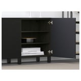 BESTÅ Storage combination with doors, black-brown/Laxviken/Stubbarp black, 180x42x74 cm