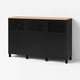 BESTÅ Storage combination with doors, Lappviken/Stubbarp/Sindvik black-brown clear glass, 180x42x114 cm