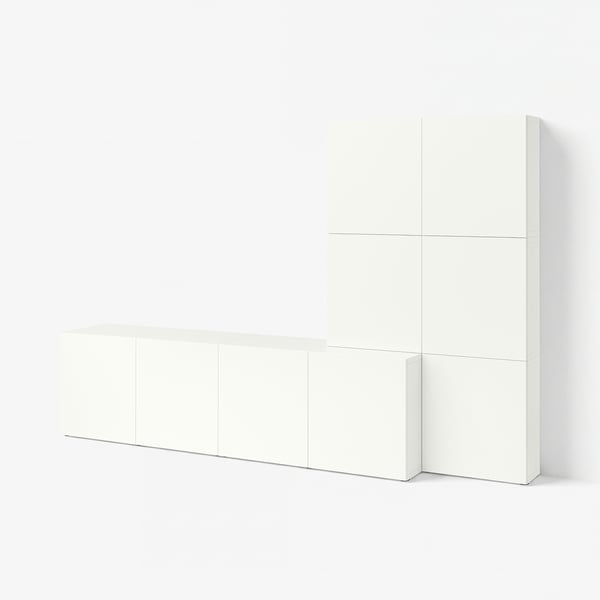 BESTÅ Storage combination with doors, white Lappviken/white, 300x42x193 cm
