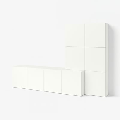 BESTÅ Storage combination with doors, white Lappviken/white, 300x42x193 cm