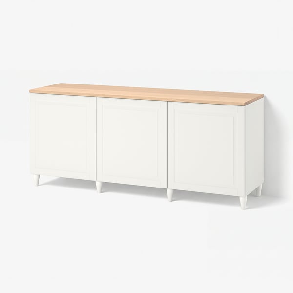BESTÅ Storage combination with doors, white/Smeviken/Kabbarp white, 180x42x76 cm