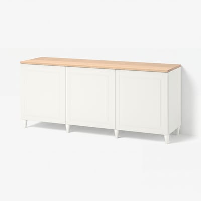 BESTÅ Storage combination with doors, white/Smeviken/Kabbarp white, 180x42x76 cm