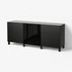 BESTÅ Storage combination with drawers, Laxviken black/Selsviken high-gloss/black, 180x42x74 cm