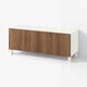 BESTÅ TV bench with doors, white Lappviken/Stubbarp/brown walnut effect, 120x42x48 cm