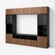 BESTÅ TV storage combination/glass doors, black-brown Lappviken/brown walnut effect, 300x42x231 cm