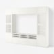 BESTÅ TV storage combination/glass doors, white Sutterviken/Sindvik white clear glass, 300x42x231 cm
