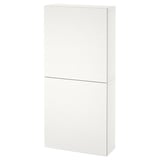 BESTÅ Wall cabinet with 2 doors, white/Laxviken white, 60x22x128 cm